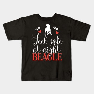 Feel safe at night beagle Kids T-Shirt